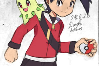 draw traditional, digitally colored anime art, ocs and fanart