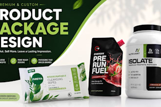 create custom product packaging box label and print ready dieline design