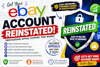 help with ebay suspension appeal and account reinstatement