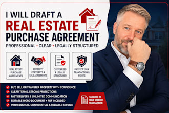 draft a real estate purchase agreement property sale contract lease agreement