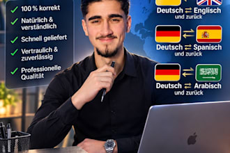 write, proofread, and translate german, english, spanish, and arabic texts