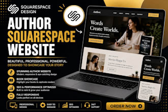 author website, book website, publishing website, blog website, squarespace