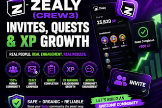 do zealy invite, zealy crew3 invite, quest, xp zealy community