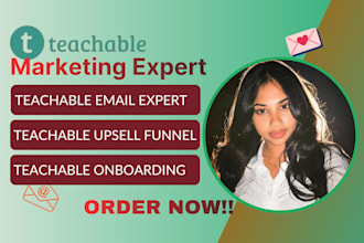 setup teachable student email engagement teachable course drip campaign upsell