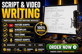 be your professional youtube scriptwriter for video script writing