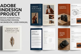 do adobe indesign project, book formatting, magazine design workbook user manual