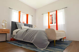 design 3d model of bedroom with photorealistic rendering