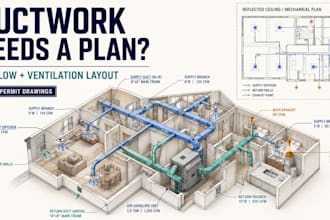 draft hvac duct routing airflow and ventilation permit plans