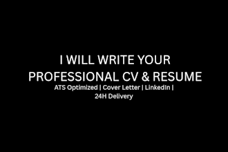 professional ats CV and resume writing for jobs