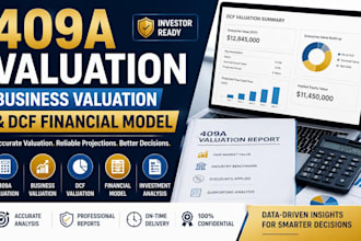 do 409a valuation, business valuation and dcf financial model