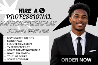 scriptwriter for movie script, feature film, screenplay and tv series