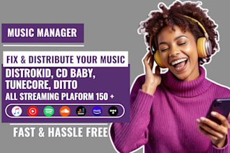 music distribution, music manager, fix distribution issues, and music marketing
