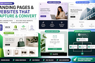 design carrd landing page shopify klaviyo lead capture wix one page website