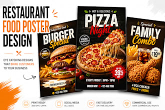 design a high converting restaurant food poster flyer