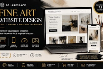 design squarespace fine art website artist gallery portfolio exhibition website
