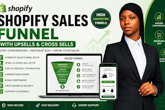 create a high converting shopify sales funnel with upsells  and cross sells