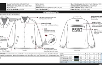 fashion designer streetwear tech pack tshirt design hoodie fashion tech pack
