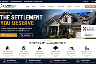 build public adjuster website, insurance claims, restoration and roofing website