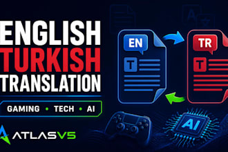 translate gaming tech and ai content between english and turkish