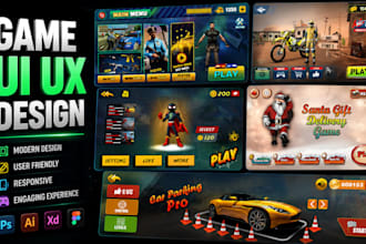 create stunning game UI UX design for mobile and PC games