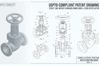 create patent drawing, patent figures, utility and design patent