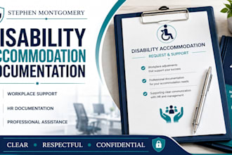 prepare disability accommodation documentation for workplace support