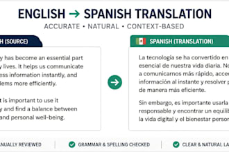 document translation in english and spanish