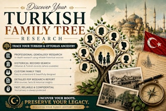 research ottoman family tree, turkish family history, genealogy report
