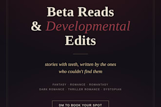 provide developmental editing for books and novels