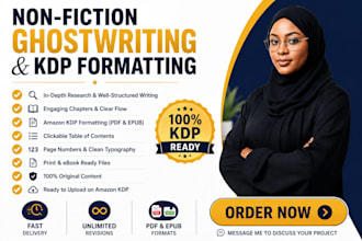 ghostwrite non fiction book and format for kdp publishing