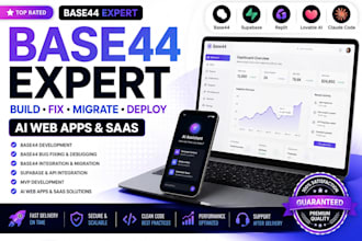 develop base44 web apps using base44, supabase, replit ai and claude code