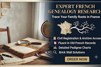 do expert french genealogy research for your family tree
