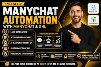 setup manychat automation manychat chatbot facebook, whatsapp, instagram