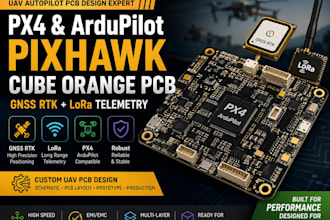 design px4 ardupilot pixhawk cube orange uav pcb with gnss rtk  lora telemetry