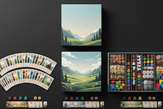 design board game card game tabletop game card rulebook tarot game card box mock