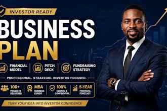 investor ready business plan financial model pitch desk startup fundraising plan
