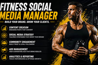 be your social media manager for gym fitness coach sport and personal trainer