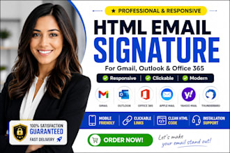 create responsive HTML email signature for gmail outlook office 365