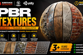 create pbr textures, seamless materials, substance designer, unreal unity