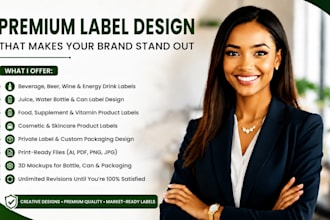 design premium beverage, beer, wine, bottle, food, cosmetics and product labels