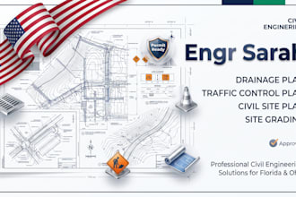 drainage plan traffic control plan civil site plan and site grading florida ohio