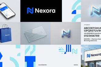 design modern saas logo brand identity ai startup tech startup and branding kit