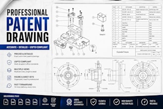 create uspto patent drawings, patent figures for utility and design patent