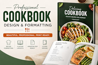 design a professional cookbook cover for you
