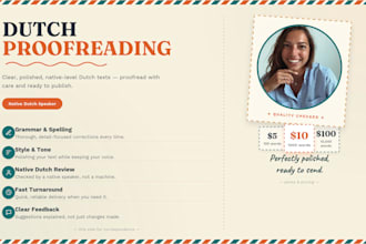 translate and proofread dutch and english texts