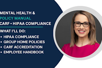 write carf hipaa policy and procedure manual, homecare, mental health group home