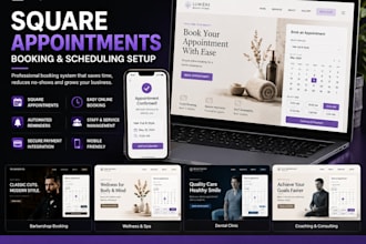 setup square appointments, square booking and acuity scheduling