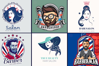 beauty barber shop aesthetics salon feminine cosmetic flyer website beauty logo