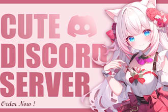 create a cute ,aesthetic ,vtuber or gaming discord server