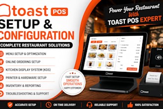 setup toast pos menu online ordering printers and kds